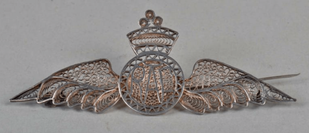 fretwork RAF sweetheart brooch for sale
