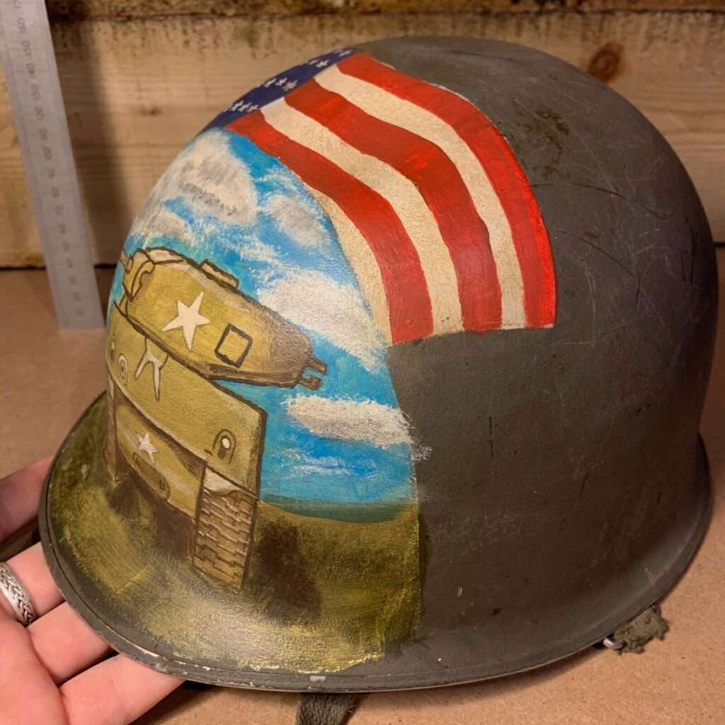 American helmet painted for display