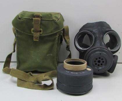 WW2 British Army issue lightweight Assault Gas Mask, filter & bag for sale