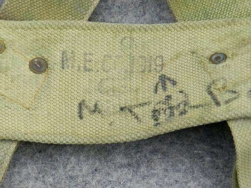 WW1 British webbing 1908 belt markings