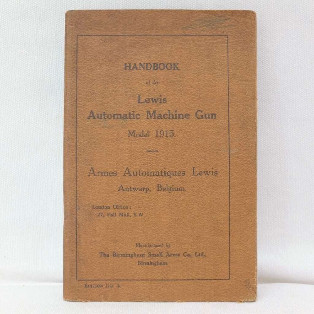 WW1 Lewis Gun manual for sale