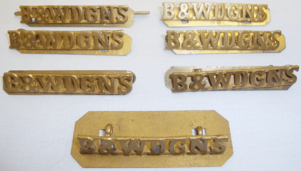 B&WDGNS Berkshire & Westminster Dragoons shoulder titles for sale