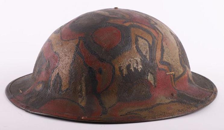 Doughboy WW1 US Army Camouflage helmet in militaria auction