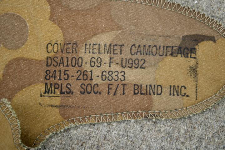 US M1 Helmet cover markings.